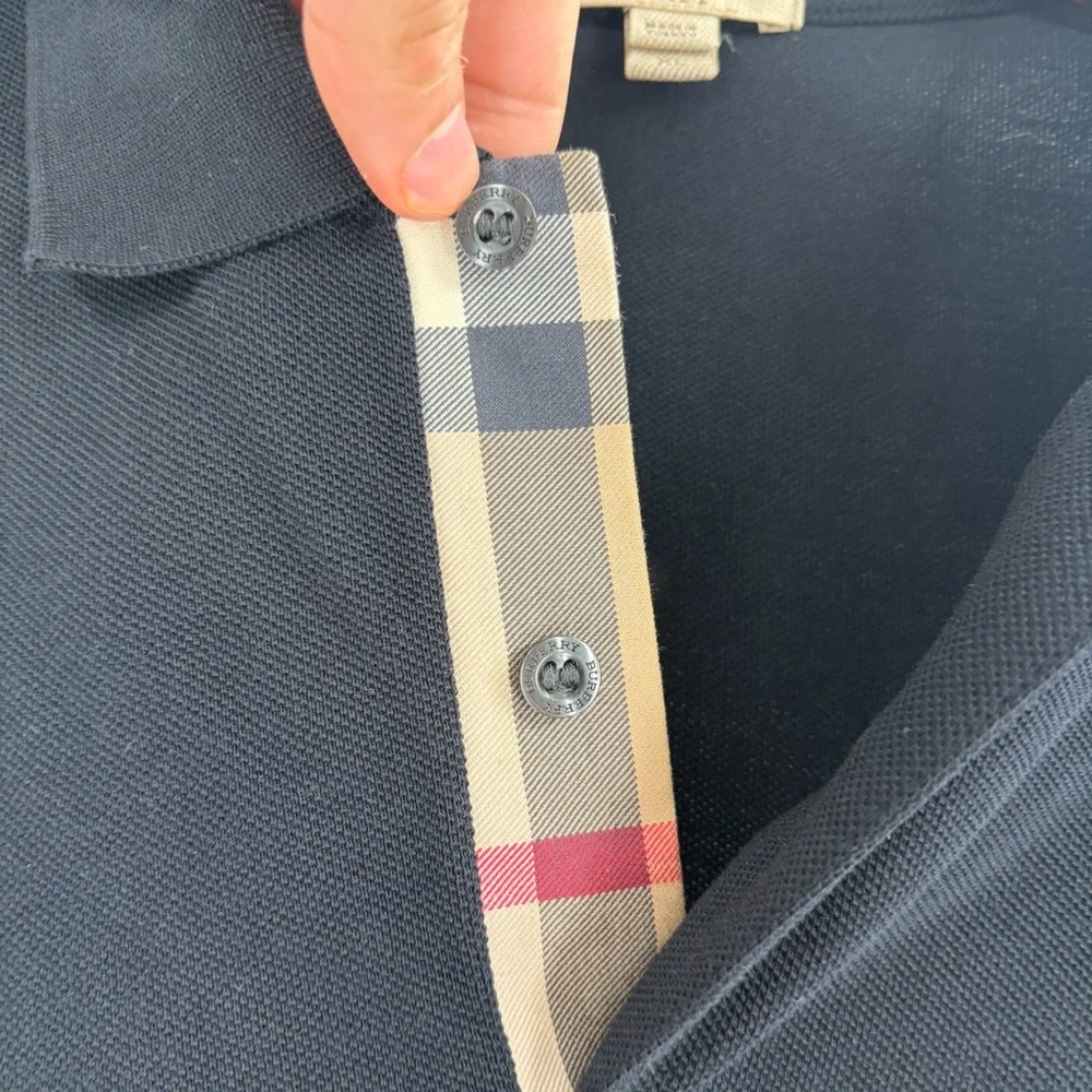 Burberry Brit 2000s Y2K Retro  Vintage Cotton Nova Check Polo T-shirt Size Xl - Picture 4 of 14